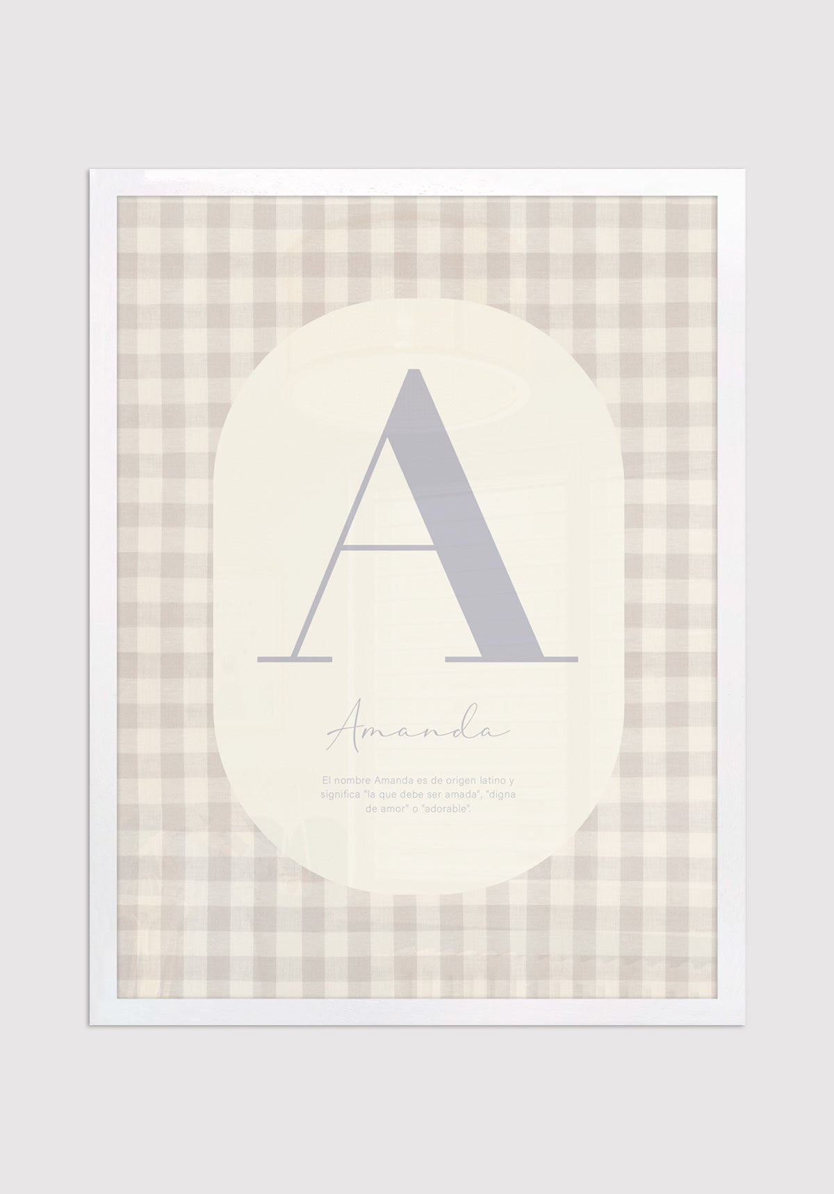 Cuadro Nombre Personalizado Chequered