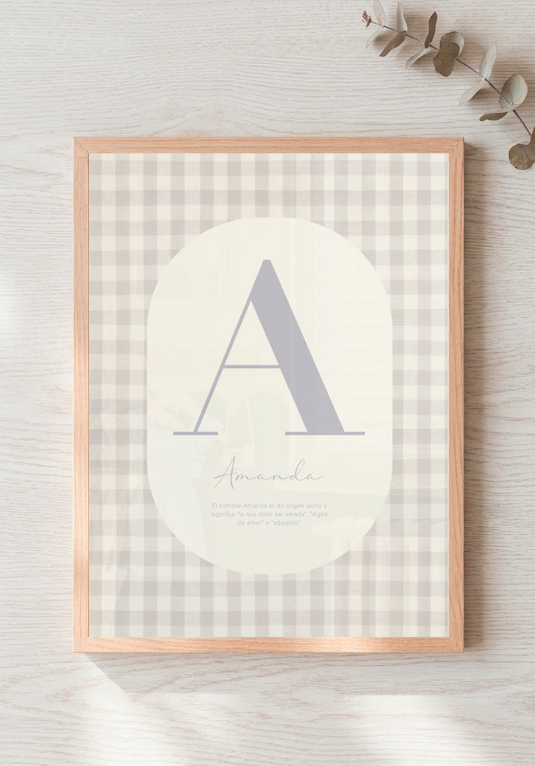 Cuadro Nombre Personalizado Chequered